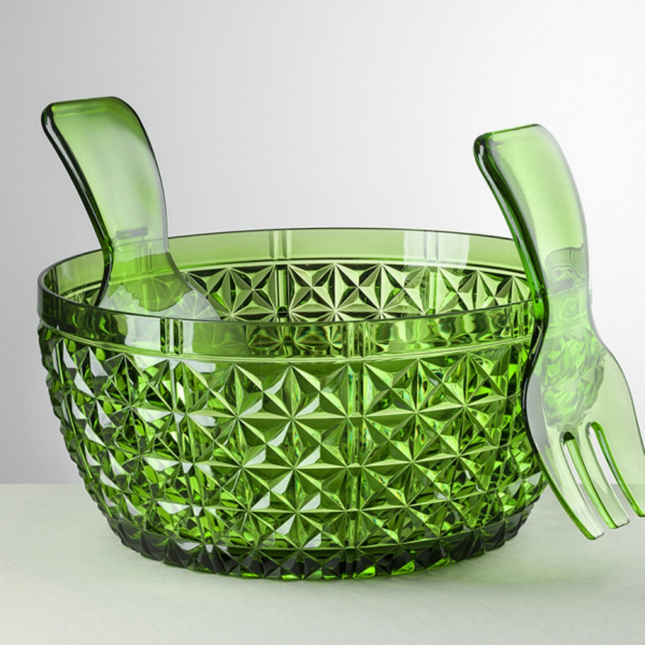 Churchill Salad Serving Bowl with Servers, Green