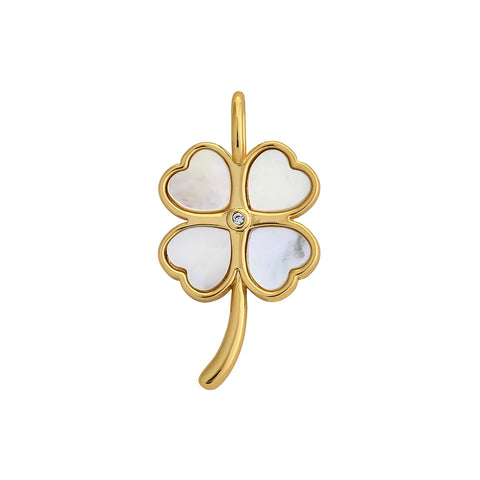Mini Lucky Clover Charm - Mother of Pearl
