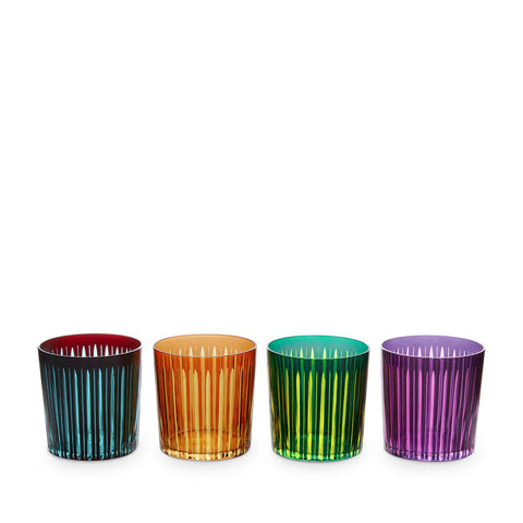 Prism Double Old Fashioned Glasses Set of 4 - Assorted