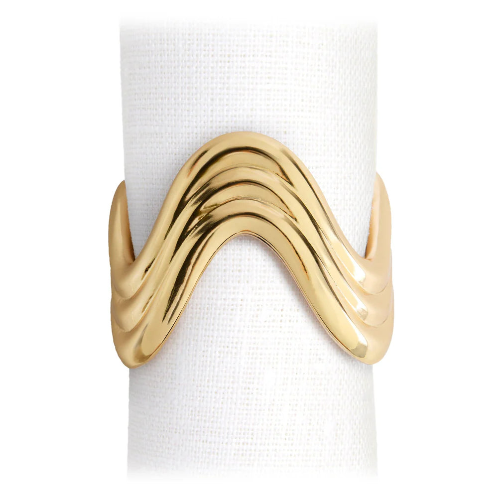Ripple Napkin Rings Gold-Set of Four