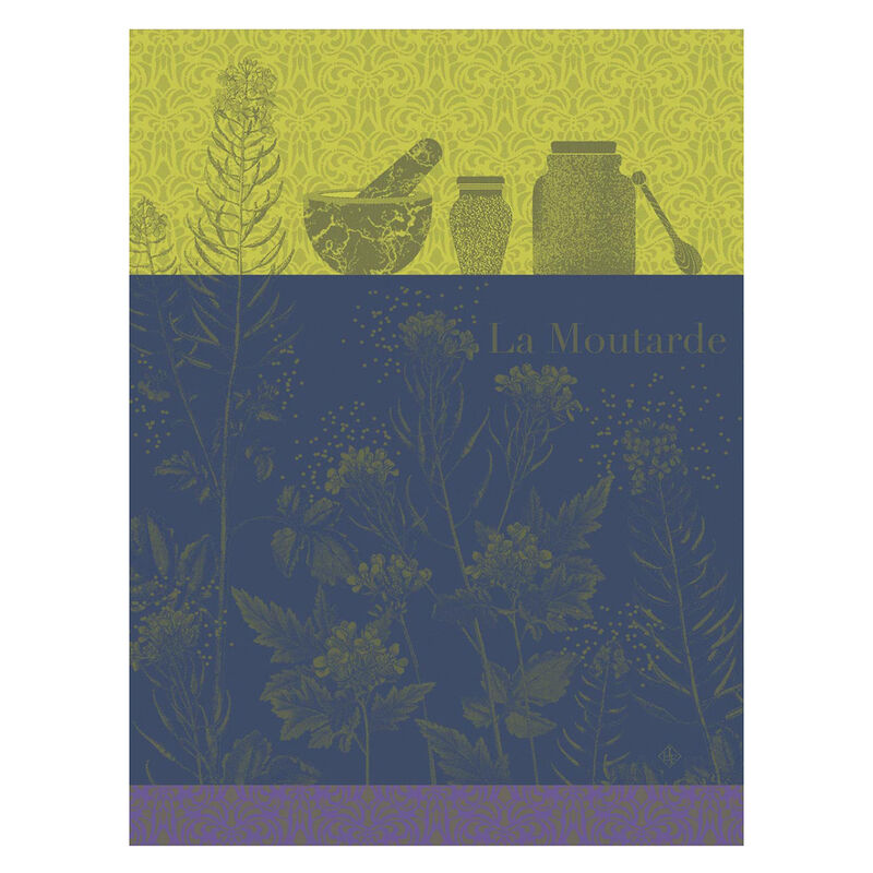 Tea Towel Moutarde En Fleur Green