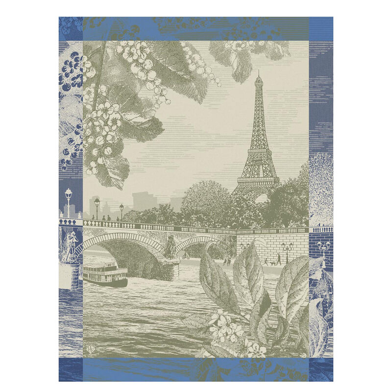 Tea Towel Paris Sur Seine Green