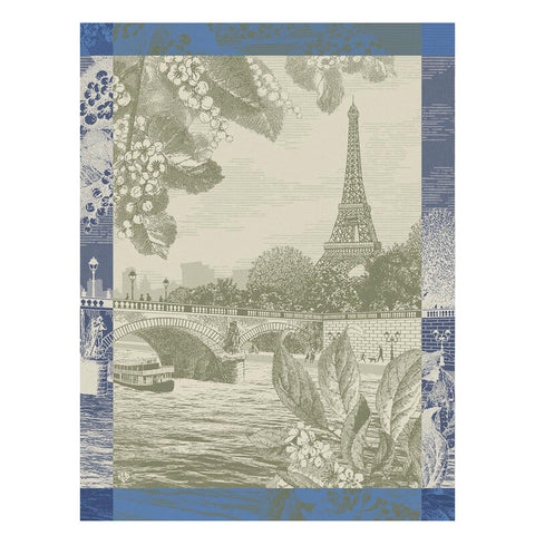 Tea Towel Paris Sur Seine Green