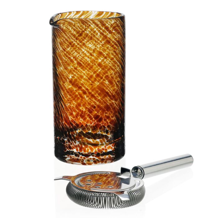 Vanessa Mixing Glass & Strainer Tortoise