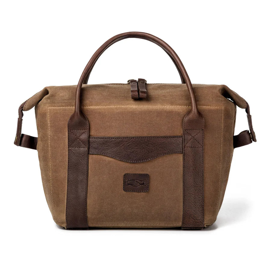 White Wing Waxed Canvas Cooler-Smoke/Brown