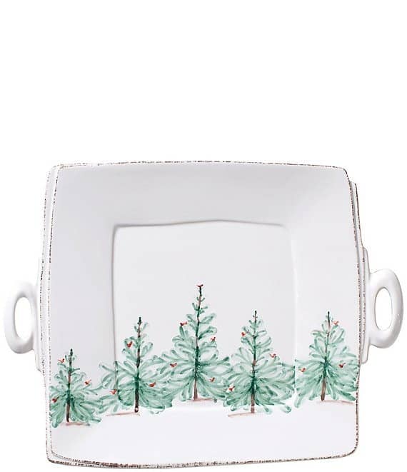 Lastra Holiday Handled Square Platter