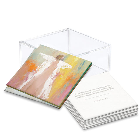 100 Days of Scripture nestled in a beautiful lucite box.