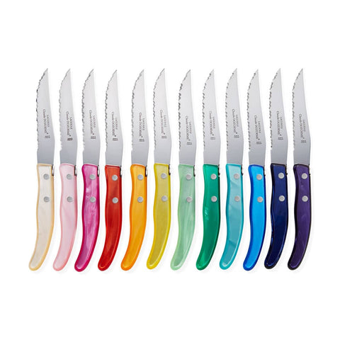 Berlingot Rainbow Steak Knives - Set Of 12