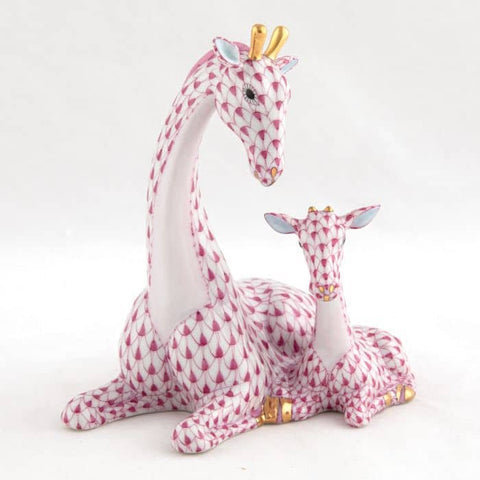 Pink Mother and Baby Giraffe