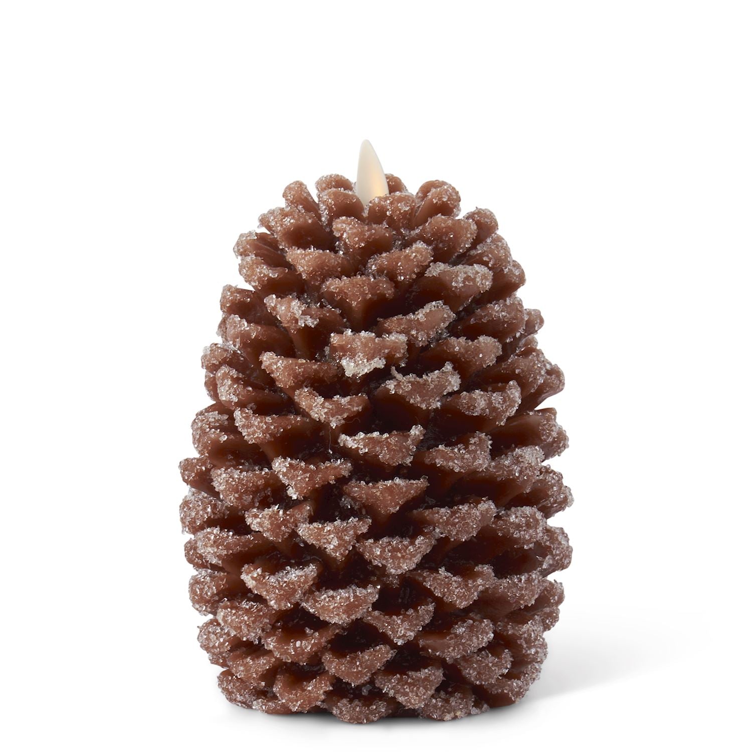 Brown Wax Snowy Pinecone Large