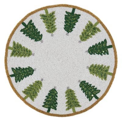 Beaded Christmas Trees Placemat - Set of Four