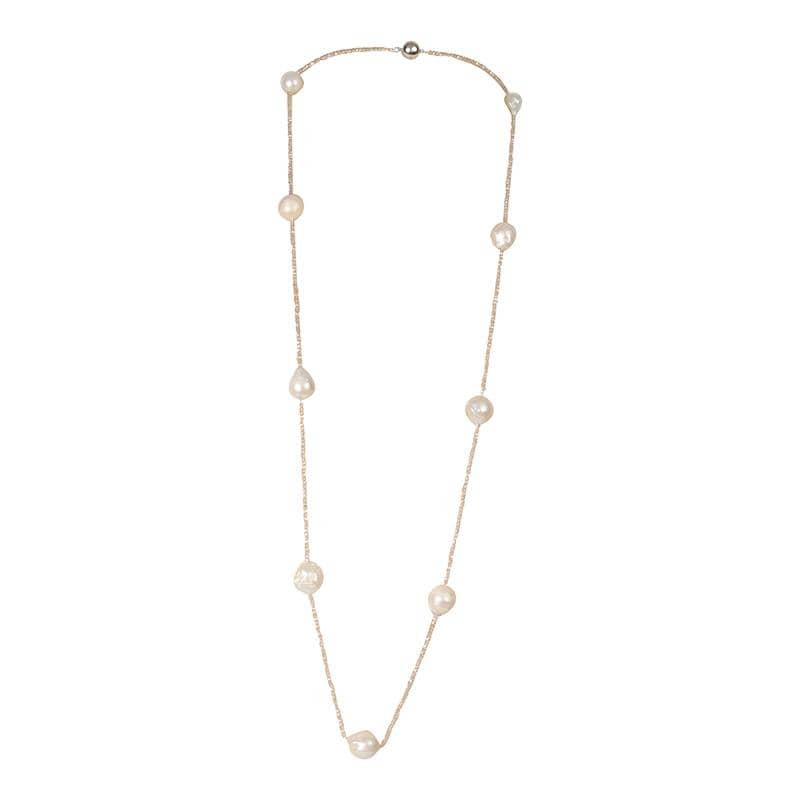 Champagne Crystal and Wild Pearl Necklace