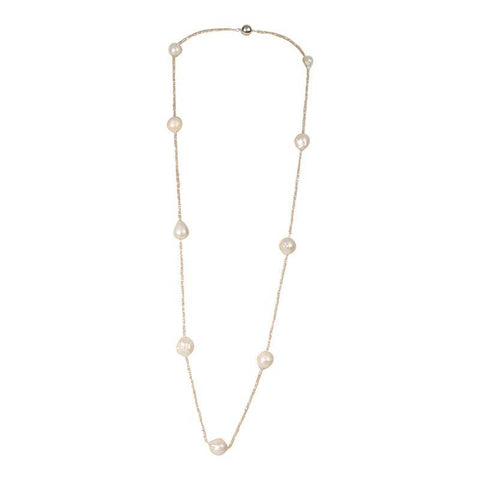 Champagne Crystal and Wild Pearl Necklace