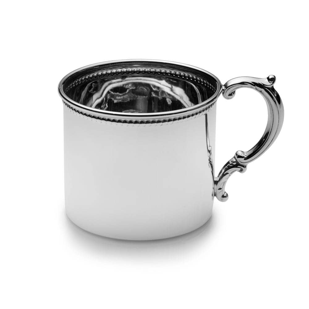 Beaded Border Sterling Silver Baby Cup