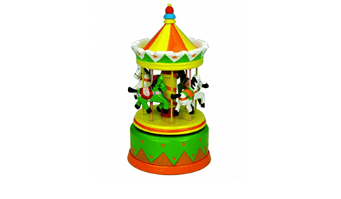 Green and Yellow Wooden Carousel