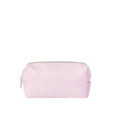 Small Beauty Bag Woven Peony Pink