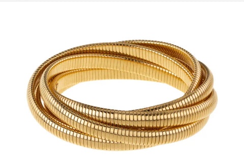 Gold 5 Row Cobra Bracelet