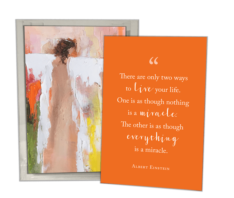 Nestled in a lucite box that can be used for both storing and displaying your  100 Days of Gratitude  Each card showcases original artwork by Anne Neilson on one side and a quote about gratitude on the other