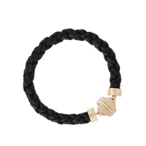 Black Bolo Leather Bracelet