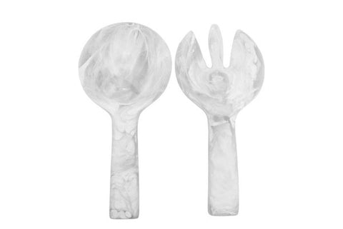 White Swirl Jumbo Salad Servers