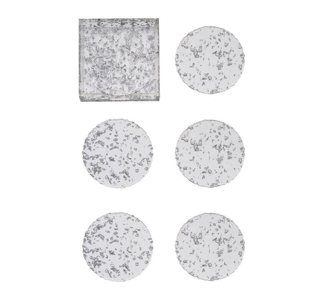 Stardust Drink Coasters in Clear & Silver