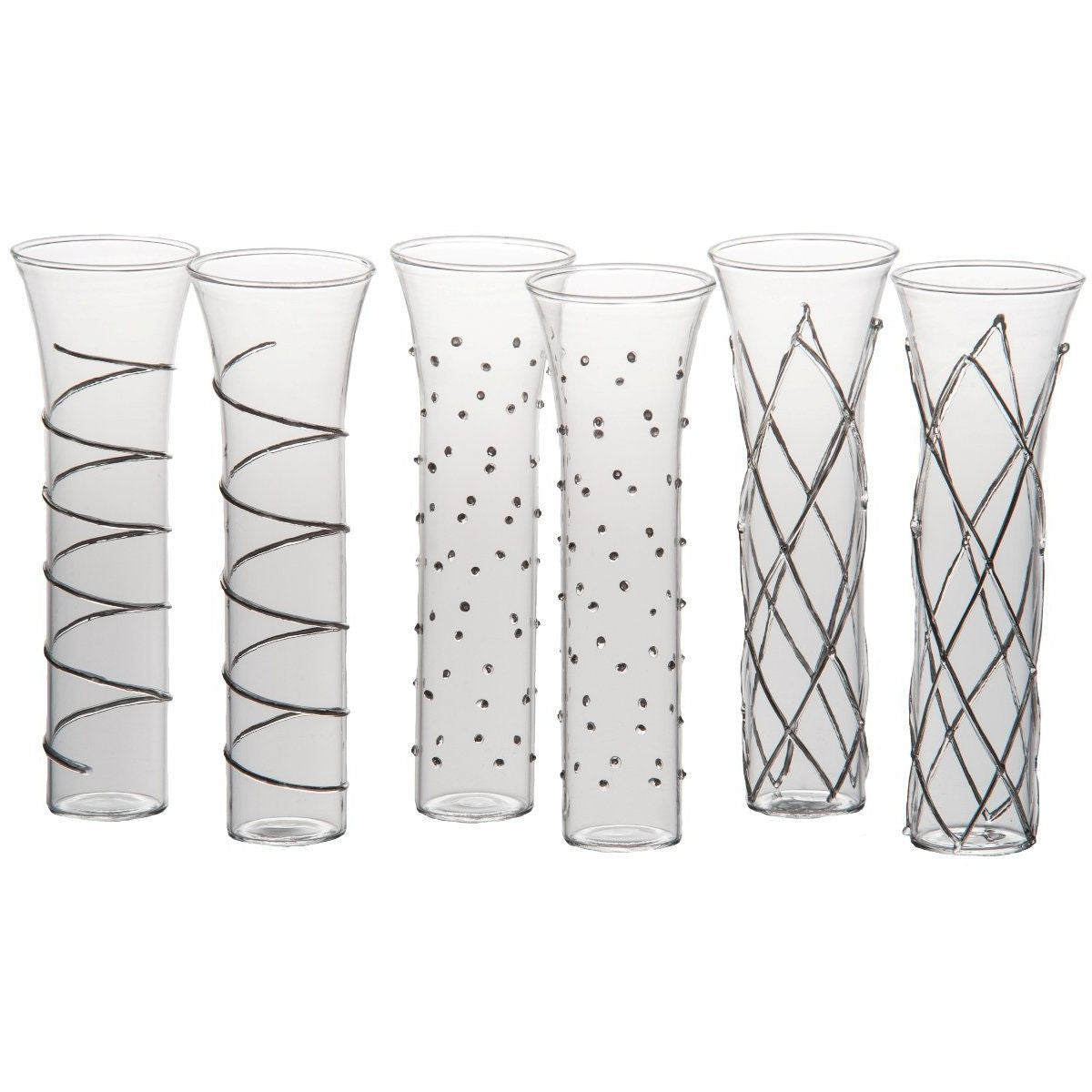 Champagne Glasses Silver Set of 6
