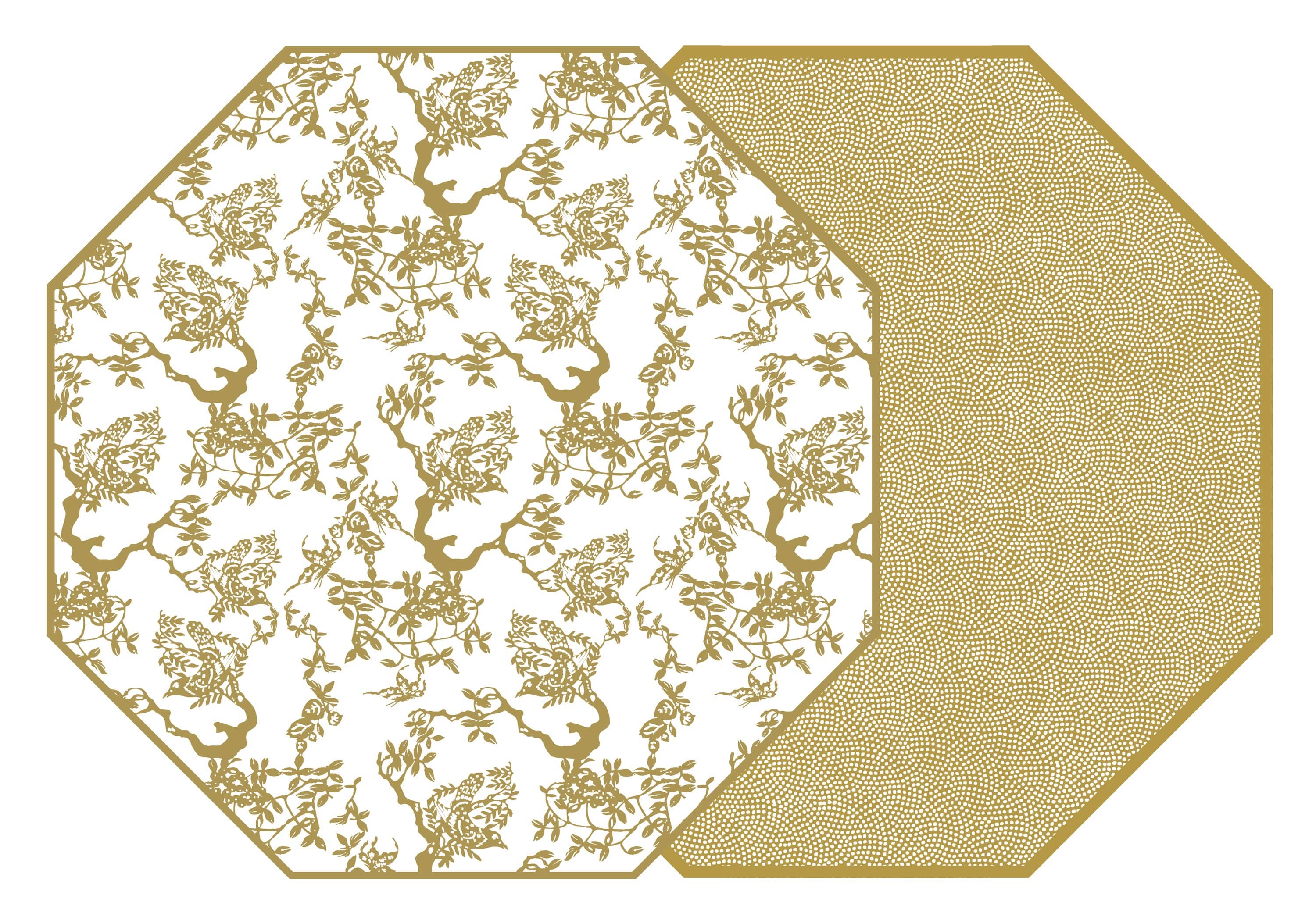 Gold Chinois and Cane Placemats, Set of 4