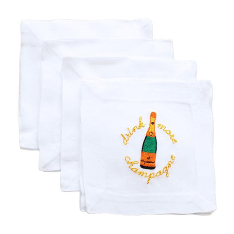 Drink More Champagne s/4 Cocktail Napkins