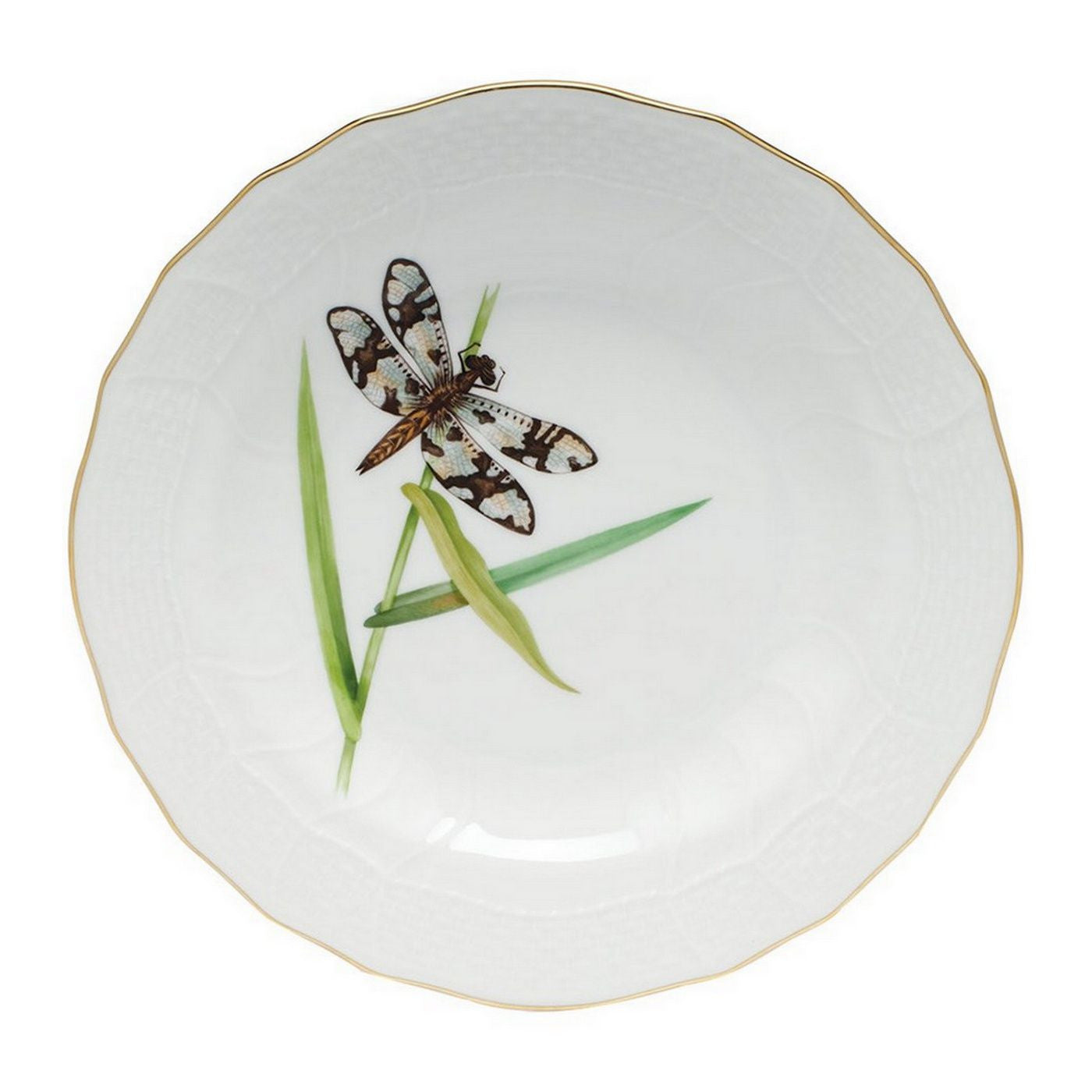 Brown Dragonfly Dessert Plate