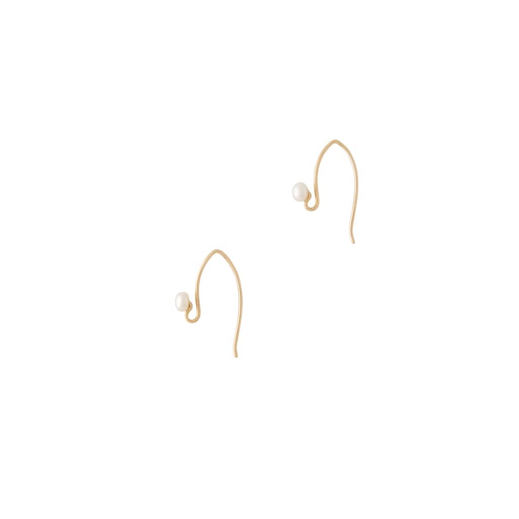 14K Gold and Pearl Thread Earrings