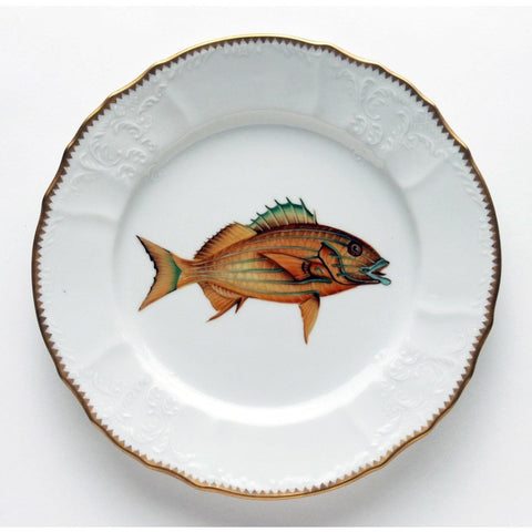 Fish Dinner Plate, Red/Yellow