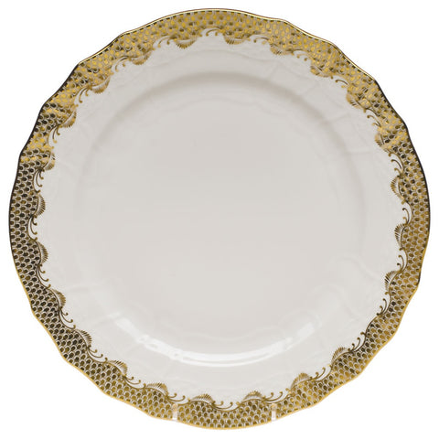 Fish Scale Service Plate, Gold