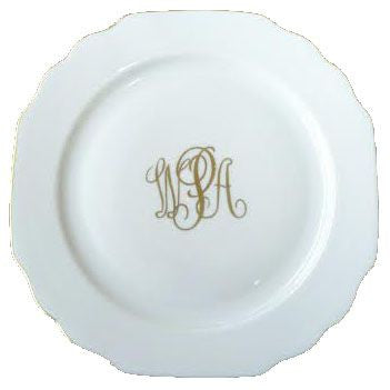 Georgian Gold Monogrammed Bread And Butter