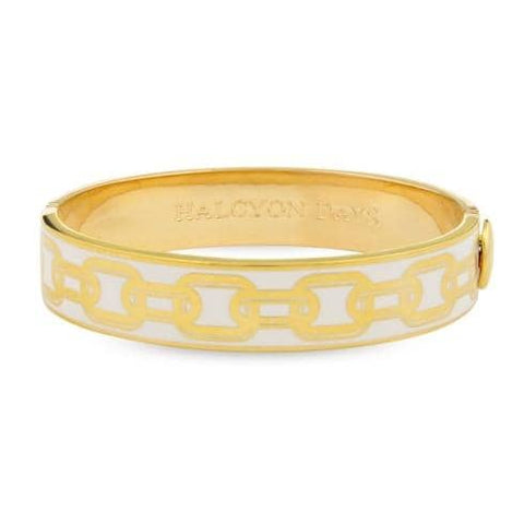 Chain Cream & Gold Hinged Bracelet