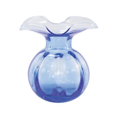 Hibiscus Glass Medium Fluted Cobalt Vase