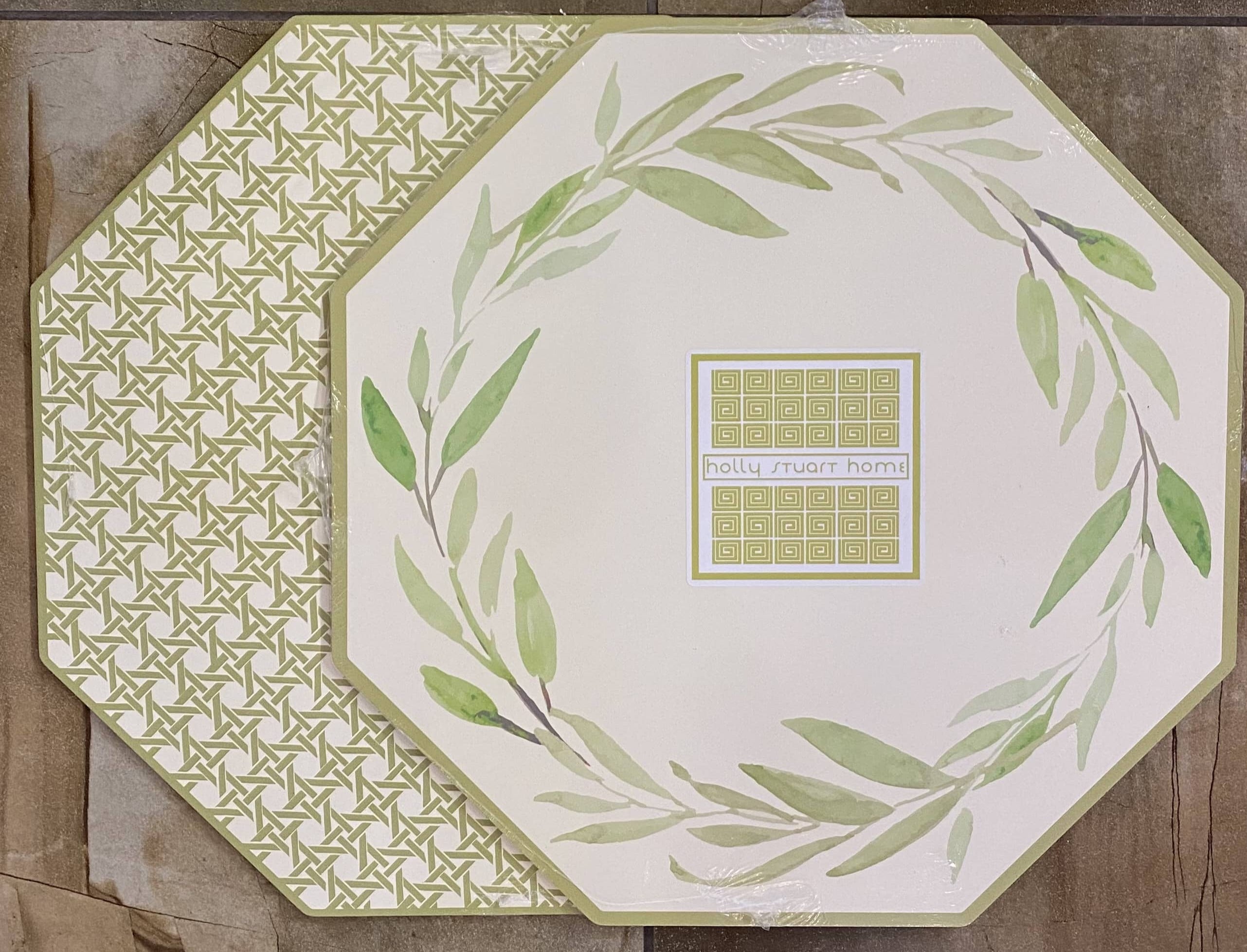 Lime Watercolor Leaves Placemat, Set of 4