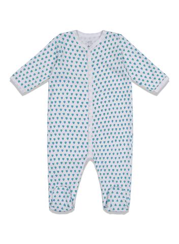 Infant Mint Hearts Footie Pajamas