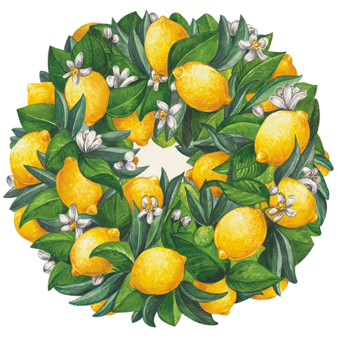 Die Cut Lemon Wreath Placemat