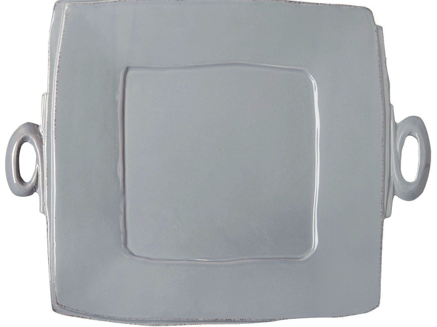 Lastra Gray Handled Square Serving Platter