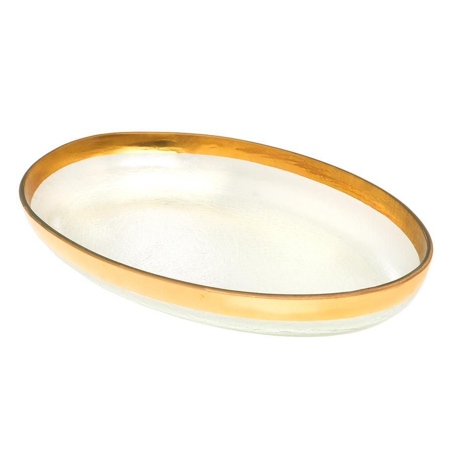 Mod Large Oval Platter, Gold