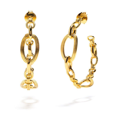 Monique Chain Hoop Earrings Gold