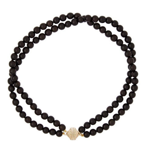Victoire Black Ebony 8mm Double Strand Necklace