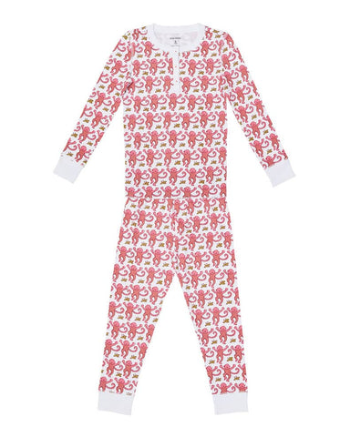 Kids Pink Monkey Pajamas