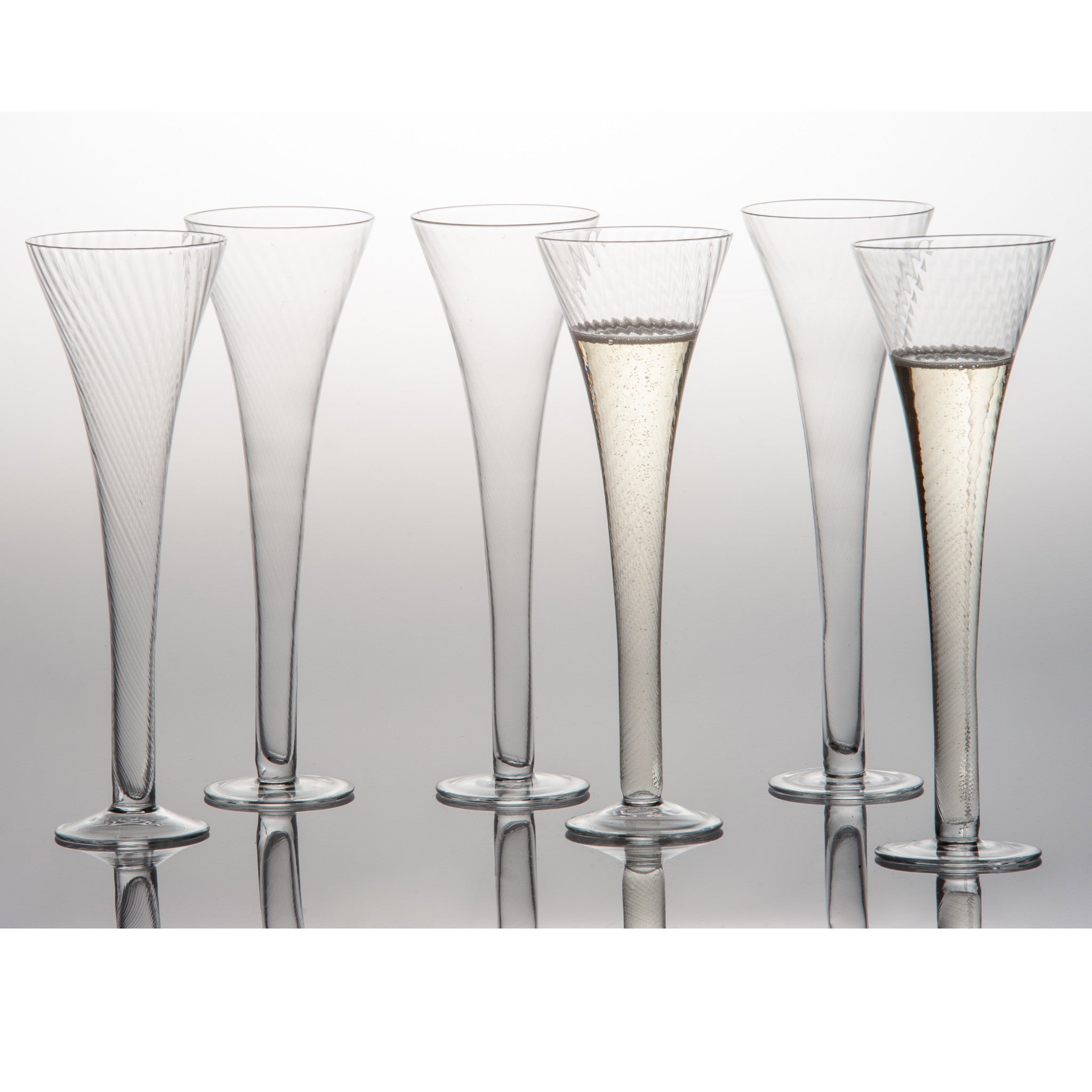 Optic Champagne Flutes Set of 6