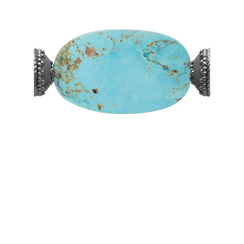 Kingman Turquoise Slice Gunmetal Centerpiece