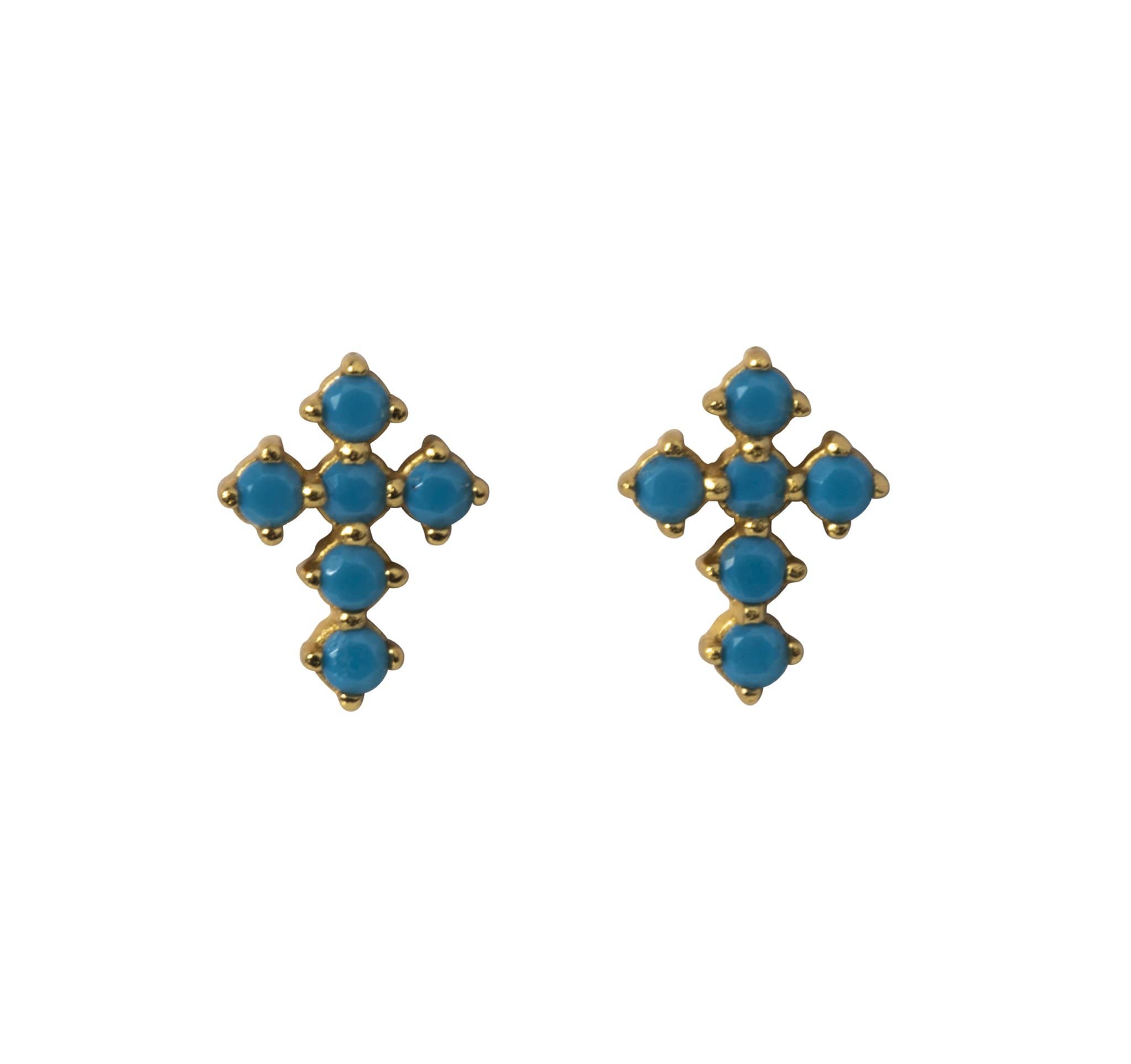 Turquoise Cross Stud Earrings