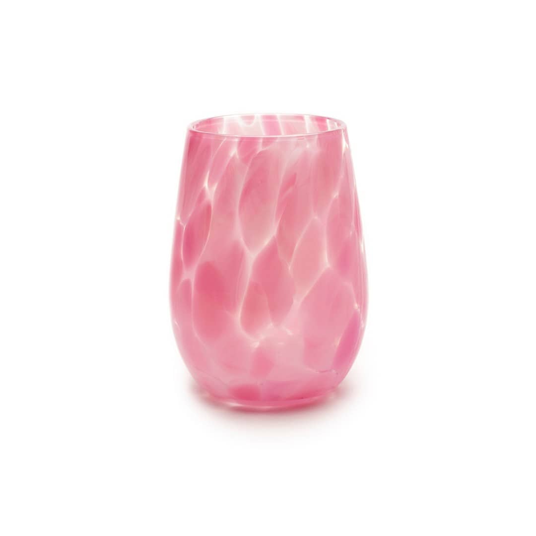 Saban Glass Stemless Fritsy Wine - Raspberry