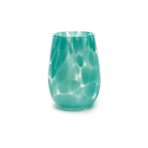 Saban Glass Stemless Fristy Wine - Turquoise