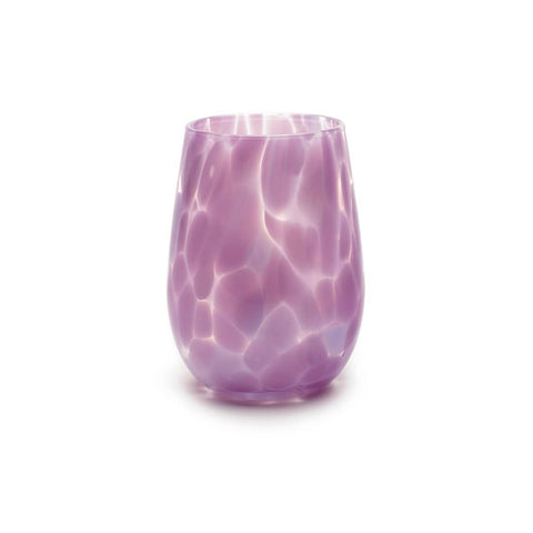 Saban Glass Stemless Fritsy Wine - Opal Violet