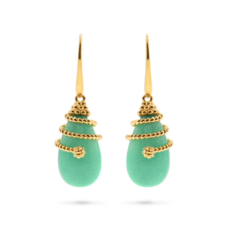 Lily Drop Earrings - Green Apple